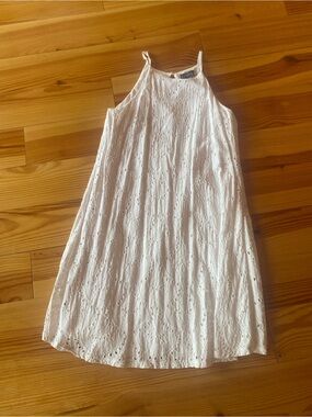 Luxology White Eyelet Halter Dress